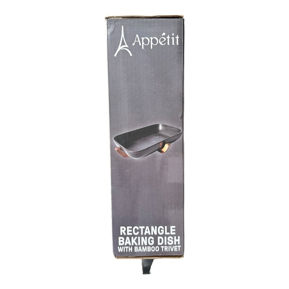 Servappetit Rectangle Baking Dish with Bamboo Trivet NIB - Picture 2 of 2